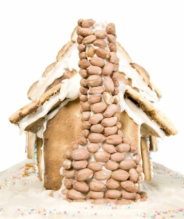 House made from flour and sugar, bakery or creativity concept Stockbilder - Microstock & Abonnement, Bildnummer: 400-04786701