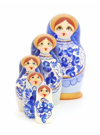 Russian Nesting Dolls on white background Stock Photo - Budget Royalty-Free & Subscription, Code: 400-04786755