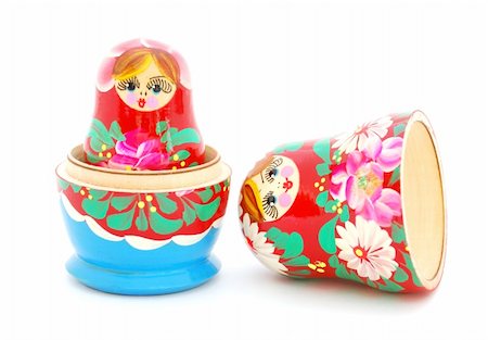 An opened Russian doll on white background Stock Photo - Budget Royalty-Free & Subscription, Code: 400-04786756