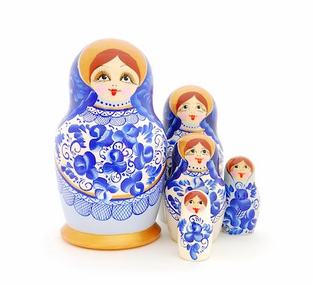 simsearch:400-06473880,k - Russian Nesting Dolls on white background Stock Photo - Budget Royalty-Free & Subscription, Code: 400-04786758