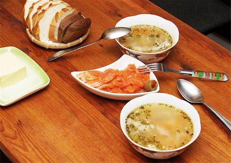 The covered festive table with food . Foto de stock - Super Valor sin royalties y Suscripción, Código: 400-04786925