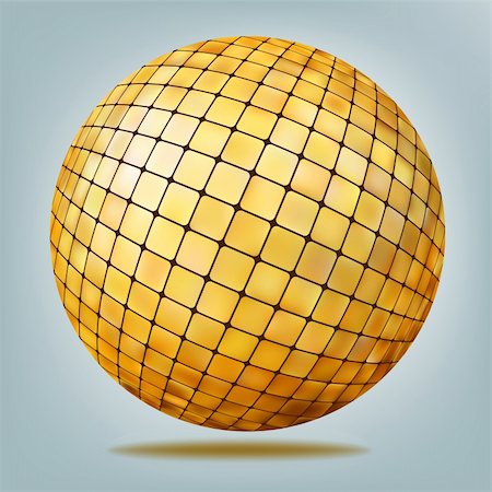 simsearch:400-03966366,k - Golden disco ball. EPS 8 vector file included Stockbilder - Microstock & Abonnement, Bildnummer: 400-04786932