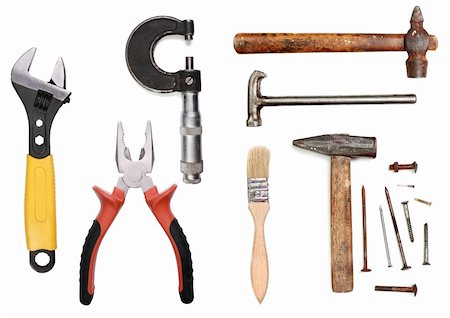 A set of tools - isolated on white Stockbilder - Microstock & Abonnement, Bildnummer: 400-04786968