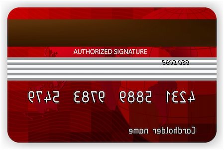 simsearch:400-07032988,k - Vector red credit cards, back view. EPS 8 vector file included Stock Photo - Budget Royalty-Free & Subscription, Code: 400-04787099