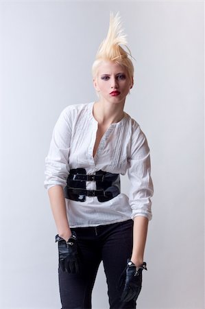 punk blonde attractive fashion girl Stock Photo - Budget Royalty-Free & Subscription, Code: 400-04787173