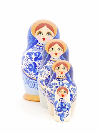 russian dolls - Russian Nesting Dolls on white background Stock Photo - Budget Royalty-Free & Subscription, Code: 400-04787186