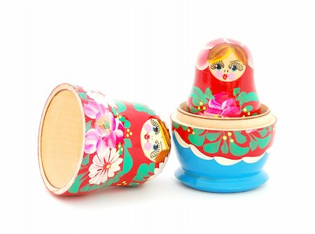 simsearch:400-06473880,k - An opened Russian doll on white background Stock Photo - Budget Royalty-Free & Subscription, Code: 400-04787187