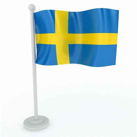 simsearch:400-05136582,k - Illustration of a flag of Sweden on a white background Stockbilder - Microstock & Abonnement, Bildnummer: 400-04787207