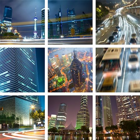 shanghai freeways - the concept of the traffic in night shanghai. Stock Photo - Budget Royalty-Free & Subscription, Code: 400-04787369