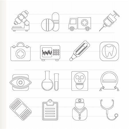stethoscope vector - medical, hospital and health care icons - vector icon set Stock Photo - Budget Royalty-Free & Subscription, Code: 400-04787669