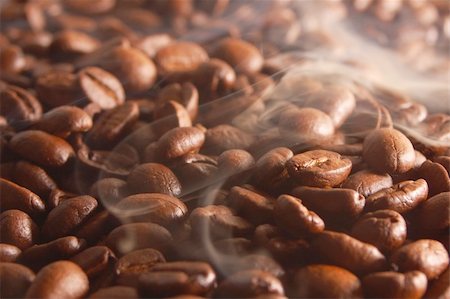 roasting coffee beans with steam and smoke Stock Photo - Budget Royalty-Free & Subscription, Code: 400-04787912