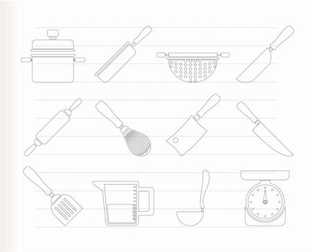 Cooking equipment and tools icons - vector icon set Stock Photo - Budget Royalty-Free & Subscription, Code: 400-04788008