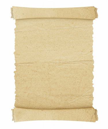 scroll parchments - Paper scroll isolated on white Stock Photo - Budget Royalty-Free & Subscription, Code: 400-04788082