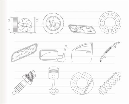 Realistic Car Parts and Services icons - Vector Icon Set 1 Foto de stock - Super Valor sin royalties y Suscripción, Código: 400-04788093