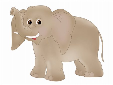 simsearch:400-04293272,k - Illustration of cute smiling elephant over white Fotografie stock - Microstock e Abbonamento, Codice: 400-04788178