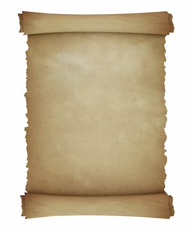 Vintage roll of parchment background isolated on white Photographie de stock - Aubaine LD & Abonnement, Code: 400-04788233