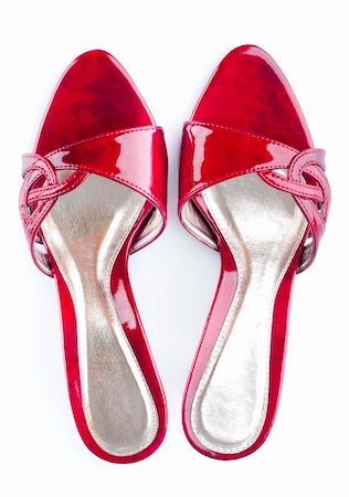 simsearch:400-05355917,k - Pair of high heel red female shoes isolated on white background. Foto de stock - Super Valor sin royalties y Suscripción, Código: 400-04788261