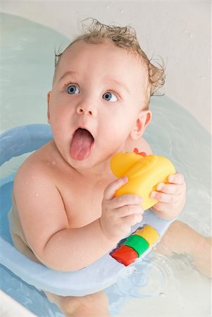 beauty baby boy in bath with toys Stock Photo - Budget Royalty-Free & Subscription, Code: 400-04788308