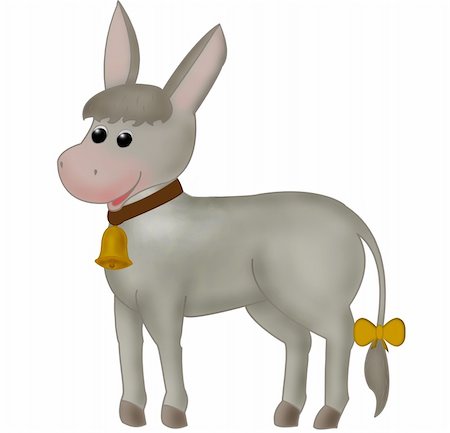 simsearch:400-04293272,k - Childish illustration of cute donkey over white Fotografie stock - Microstock e Abbonamento, Codice: 400-04788322