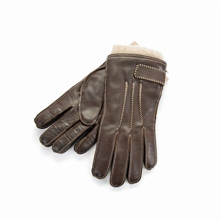 simsearch:400-06462603,k - Brown modern male leather gloves isolated on a white Stock Photo - Budget Royalty-Free & Subscription, Code: 400-04788473
