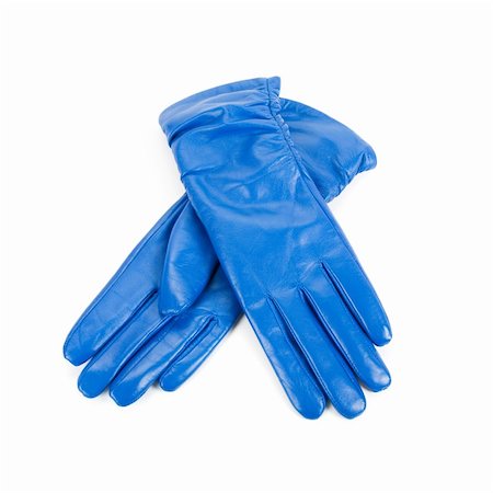 simsearch:400-06462603,k - blue modern female leather gloves isolated on a white Stock Photo - Budget Royalty-Free & Subscription, Code: 400-04788480