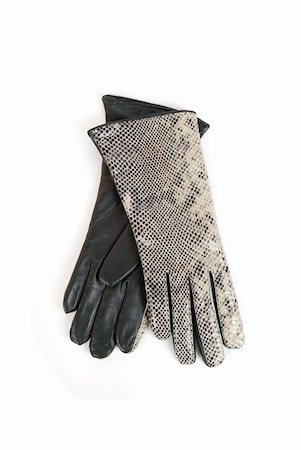 simsearch:400-06462603,k - reptile modern leather gloves isolated on a white Stock Photo - Budget Royalty-Free & Subscription, Code: 400-04788491