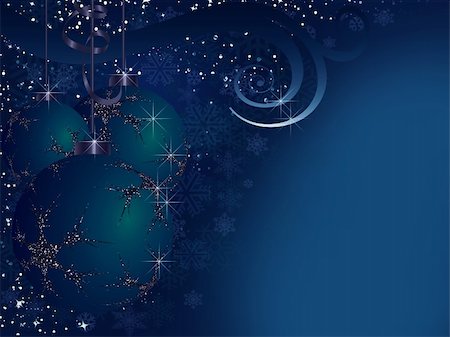 futura (artist) - Christmas background with christmas balls, snowflakes and abstract curves Stock Photo - Budget Royalty-Free & Subscription, Code: 400-04788735