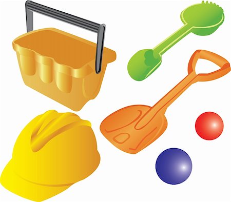 Kid's plastic sand toys, great details, in vector Stock Photo - Budget Royalty-Free & Subscription, Code: 400-04788922