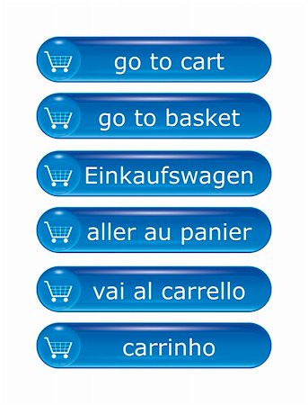 simsearch:400-04442555,k - An image of shopping icons in different languages Photographie de stock - Aubaine LD & Abonnement, Code: 400-04789049