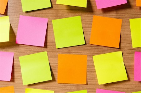 post its lots - Many reminder notes on the wooden background Stock Photo - Budget Royalty-Free & Subscription, Code: 400-04789071