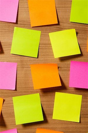 post its lots - Many reminder notes on the wooden background Stock Photo - Budget Royalty-Free & Subscription, Code: 400-04789073