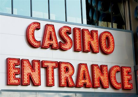 Casino entrance with big neon red letters Stock Photo - Budget Royalty-Free & Subscription, Code: 400-04789224