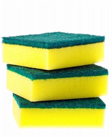 schrubber - Stack of colorful scrubber pads or scourers. Isolated over white with clipping path. Stock Photo - Budget Royalty-Free & Subscription, Code: 400-04789350