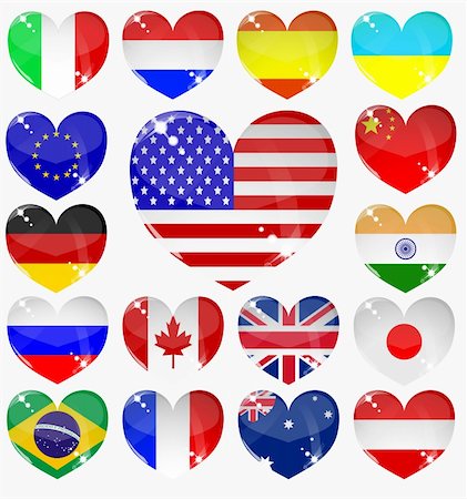 simsearch:400-04783033,k - set from the hearts of flags of the world Foto de stock - Super Valor sin royalties y Suscripción, Código: 400-04789360