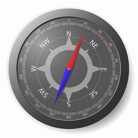 simsearch:400-05137738,k - Illustration of the modern black compass. Vector. Fotografie stock - Microstock e Abbonamento, Codice: 400-04789540