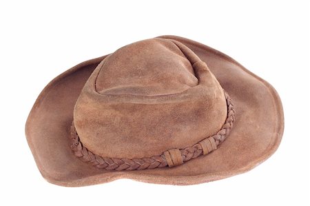 simsearch:400-08498619,k - Suede cowboy hat, on white background photo Photographie de stock - Aubaine LD & Abonnement, Code: 400-04789639