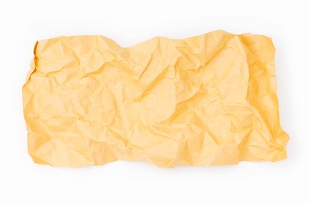 sheet of paper wrinkled - Piece of paper isolated on the white Stock Photo - Budget Royalty-Free & Subscription, Code: 400-04789681