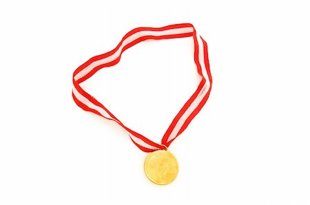 simsearch:400-05386592,k - Golden medal isolated on the white background Photographie de stock - Aubaine LD & Abonnement, Code: 400-04789700