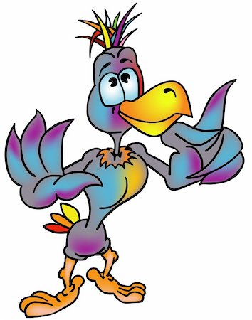 simsearch:400-08410446,k - Rainbow Bird - colored cartoon illustration, vector Stockbilder - Microstock & Abonnement, Bildnummer: 400-04789770