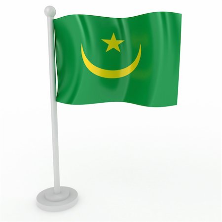 simsearch:400-04796084,k - Illustration of a flag of Mauritania on a white background Foto de stock - Royalty-Free Super Valor e Assinatura, Número: 400-04789878