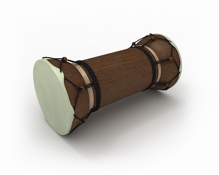 simsearch:400-06133570,k - African talking drum in perspective isolated on white Stock Photo - Budget Royalty-Free & Subscription, Code: 400-04780014