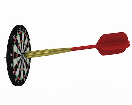 simsearch:400-05359932,k - Big dart cuts through small board isolated on white background Foto de stock - Super Valor sin royalties y Suscripción, Código: 400-04780097