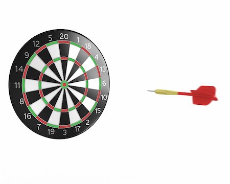 dart board competition - 3D darts flying isolated on white background Stock Photo - Budget Royalty-Free & Subscription, Code: 400-04780101