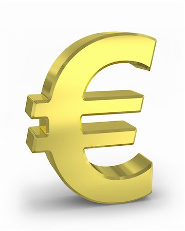simsearch:400-06088629,k - Gold euro sign isolated on white background Stock Photo - Budget Royalty-Free & Subscription, Code: 400-04780126