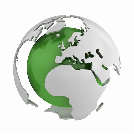 simsearch:400-04911859,k - Abstract green globe, Europe isolated on white background Foto de stock - Super Valor sin royalties y Suscripción, Código: 400-04780133