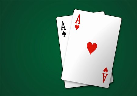 simsearch:400-04795607,k - Pair of Aces on green carpet Stock Photo - Budget Royalty-Free & Subscription, Code: 400-04780434