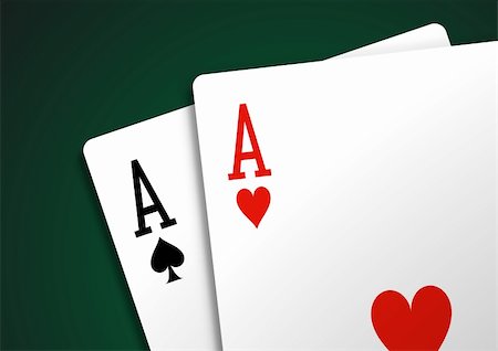 simsearch:400-04795607,k - Pair of Aces on green carpet Stock Photo - Budget Royalty-Free & Subscription, Code: 400-04780435