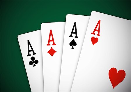 simsearch:400-04795607,k - Square of aces on green carpet Stock Photo - Budget Royalty-Free & Subscription, Code: 400-04780432