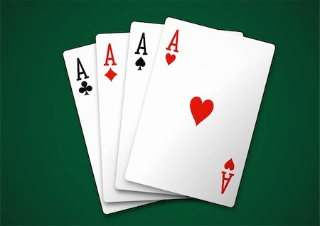 simsearch:400-04795607,k - Square of aces on green carpet Stock Photo - Budget Royalty-Free & Subscription, Code: 400-04780433