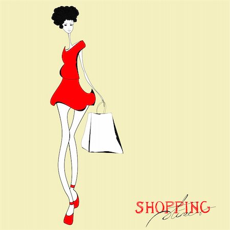 doll dress bodies - Woman with shopping bag Stock Photo - Budget Royalty-Free & Subscription, Code: 400-04780511